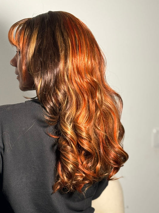 Peruca com madeixas– Lace Frontal  100% Cabelo Humano