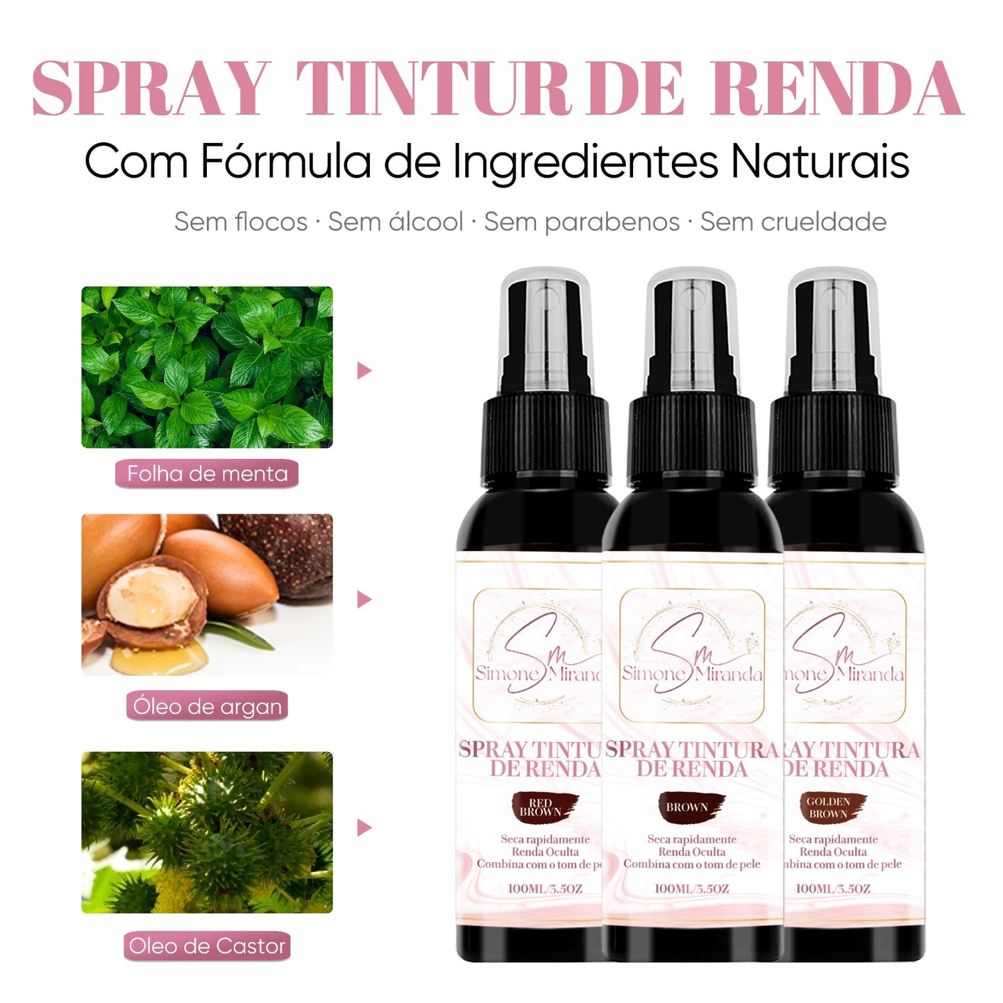 Spray para peruca castanho claro